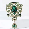 High-end, elegant and light luxury court pendant, large glass brooch, fashionable and elegant women's clothing, corsage accessory brooch details Picture